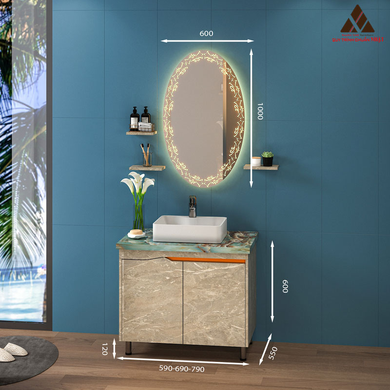 Hình ảnh mẫu tủ lavabo C0269-13 vân đá cá tính tại Xuyên Việt