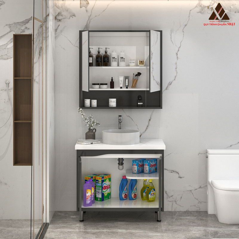 Hình ảnh bên trong mẫu tủ lavabo có chân C0269-15