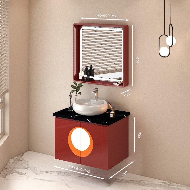 Tủ lavabo treo tường kích thước 59 - 69cm v7