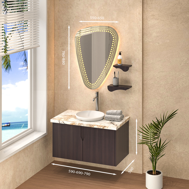 Tủ Lavabo treo tường T0179-12 Laminate gương giọt nước cực xinh xắn