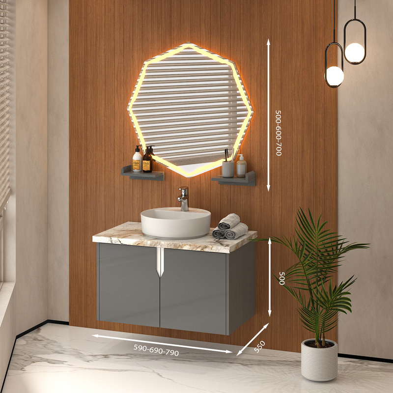 Tủ Lavabo treo tường  T0179-5 tone màu xám hiện đại