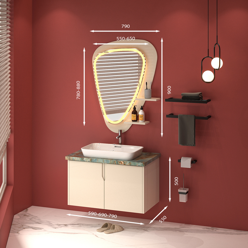 Tủ Lavabo treo tường T0179-8 tone màu kem thanh lịch