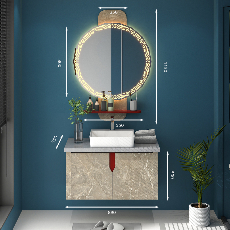 Tủ Lavabo treo tường T0189-13 Laminate vân đá cực sang trọng