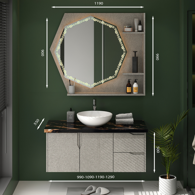 Tủ Lavabo T01129 – 11 Laminate vân đá xám thời thượng