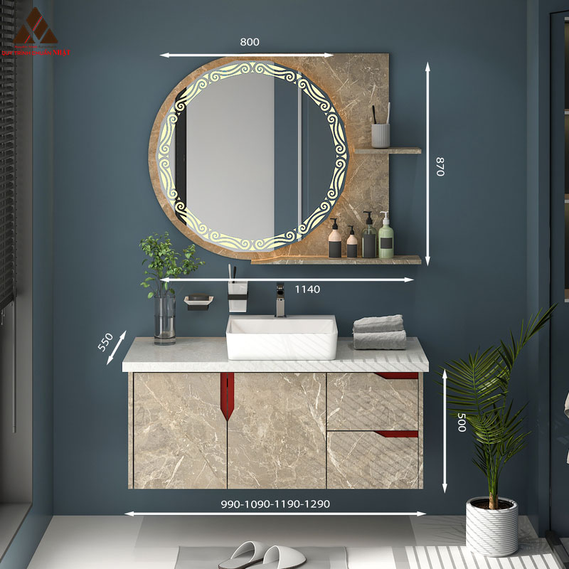 Tủ Lavabo treo tường T0199 – 13 Laminate vân đá óng ả