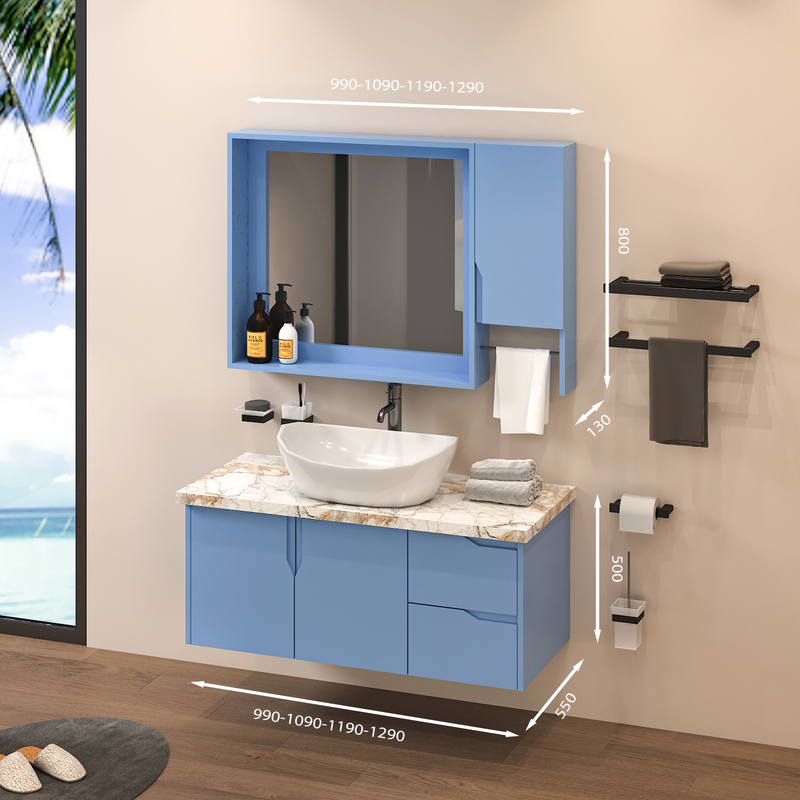 Tủ Lavabo T01129 - 4 tone xanh lơ nhẹ nhàng