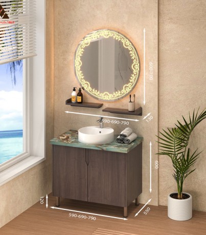 Tủ Lavabo C0179-10 Laminate vân gỗ nâu thanh lịch