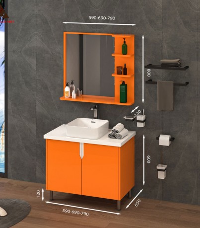  Tủ Lavabo chân đứng C0169-3 màu cam xinh xắn