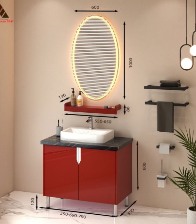 Tủ Lavabo C0169-7 tone màu đỏ đun quý phái