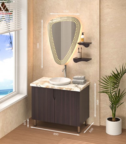 Tủ Lavabo laminate C0189 - 12 tone màu nâu trầm ấm
