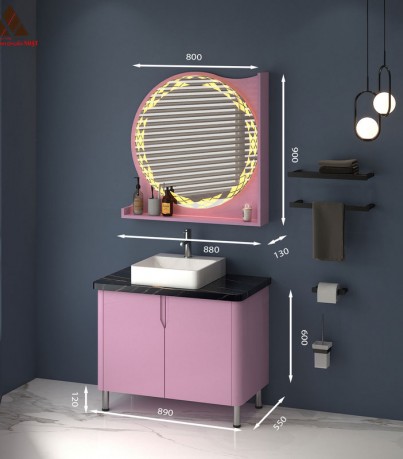 Tủ Lavabo chân đứng mã C0189 - 6 tone hồng ngọt ngào