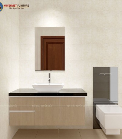 Mẫu tủ chậu lavabo laminate treo tường XVL811