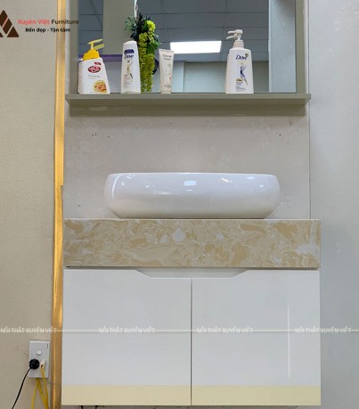 Mẫu tủ lavabo nhựa nhà vệ sinh nhỏ hẹp LBK109