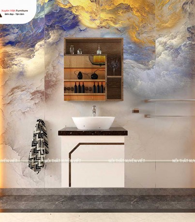 Tủ lavabo acrylic line laminate LBK3004