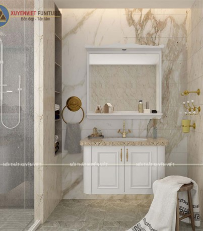 Tủ lavabo cánh pano LBK1001 sang trọng