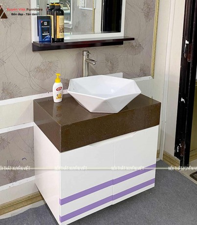 Tủ lavabo hiện đại với gam màu tím mộng mơ LBK269S