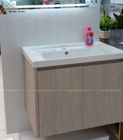 Tủ lavabo laminate màu xám trắng sang trọng LBK1014S