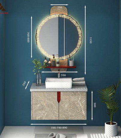 Tủ Lavabo treo tường T0169-13 Laminate vân đá cực sang trọng