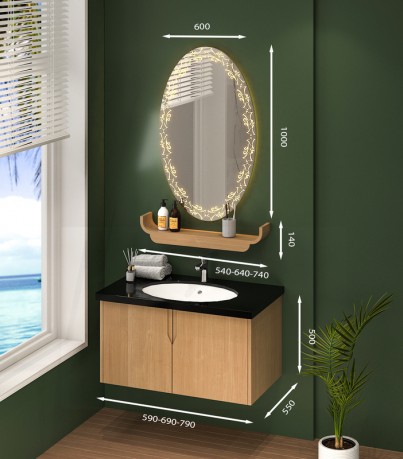 Tủ Lavabo treo tường T0179-14 Laminate họa tiết giả gỗ sang trọng và thanh lịch