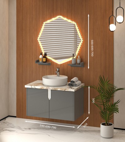 Tủ Lavabo treo tường  T0169-5 tone màu xám đơn giản nhưng cực hiện đại