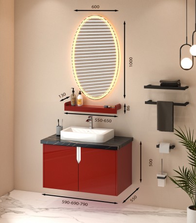 Tủ Lavabo treo tường T0179 - 7 màu đỏ đun quyến rũ