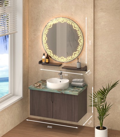 Tủ Lavabo T0189 - 10 Laminate vân gỗ nâu trầm ấm