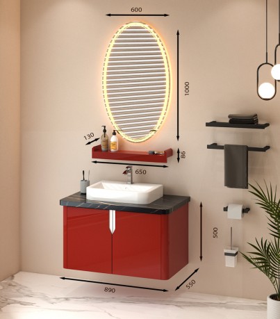 Tủ Lavabo T0189 - 7 tone đỏ đun quyến rũ 