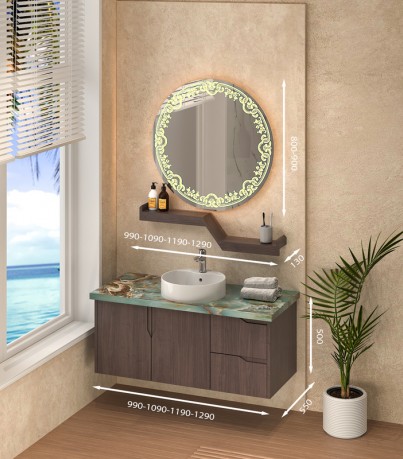 Tủ Lavabo T0199 - 10 Laminate vân gỗ nâu trầm ấm