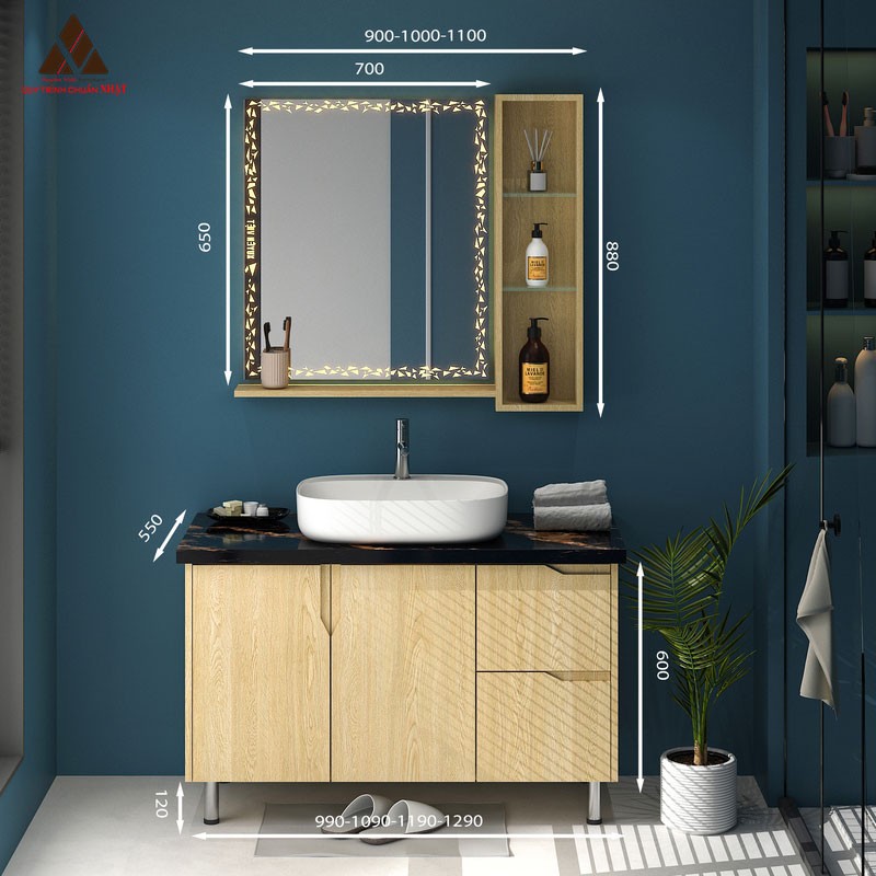 Tủ Lavabo C01109 - 9 vân gỗ truyền thống