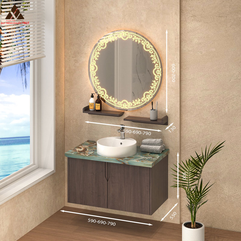 Tủ Lavabo treo tường T0169-10 phủ Laminate cực sang trọng