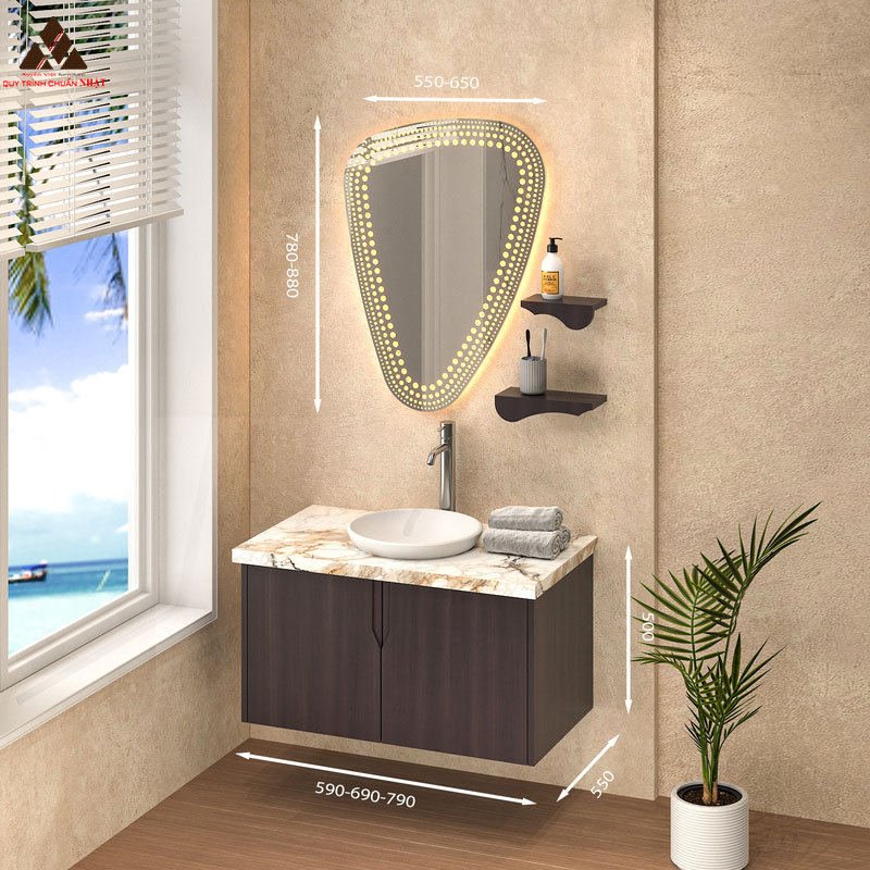 Tủ Lavabo treo tường T0169-12 Laminate cực hiện đại