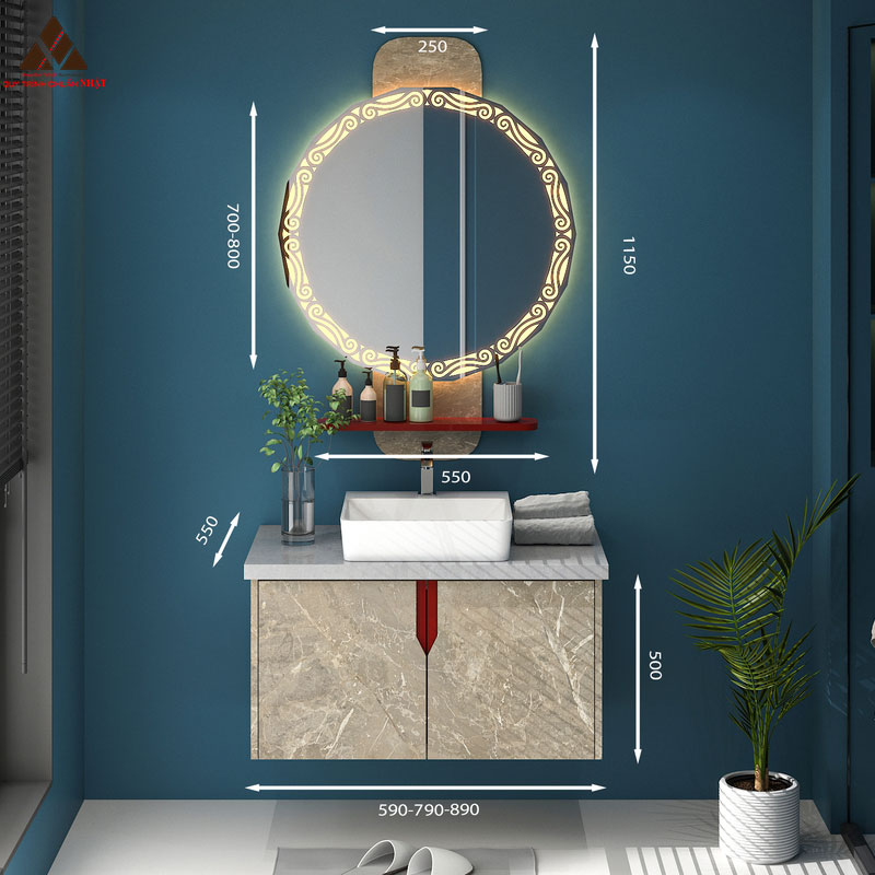 Tủ lavabo treo tường laminate vân đá mã T0189-13
