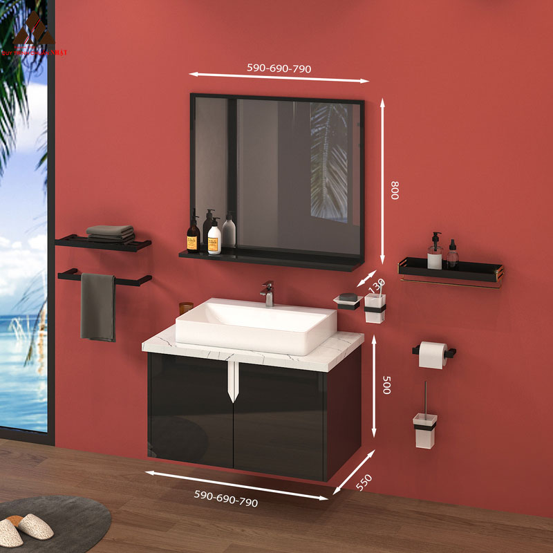 Hình ảnh bộ tủ lavabo treo tường T0269-2