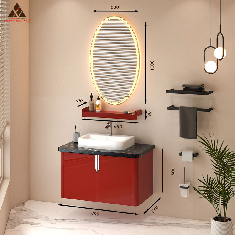 Tủ Lavabo T0189 - 7 tone đỏ đun quyến rũ