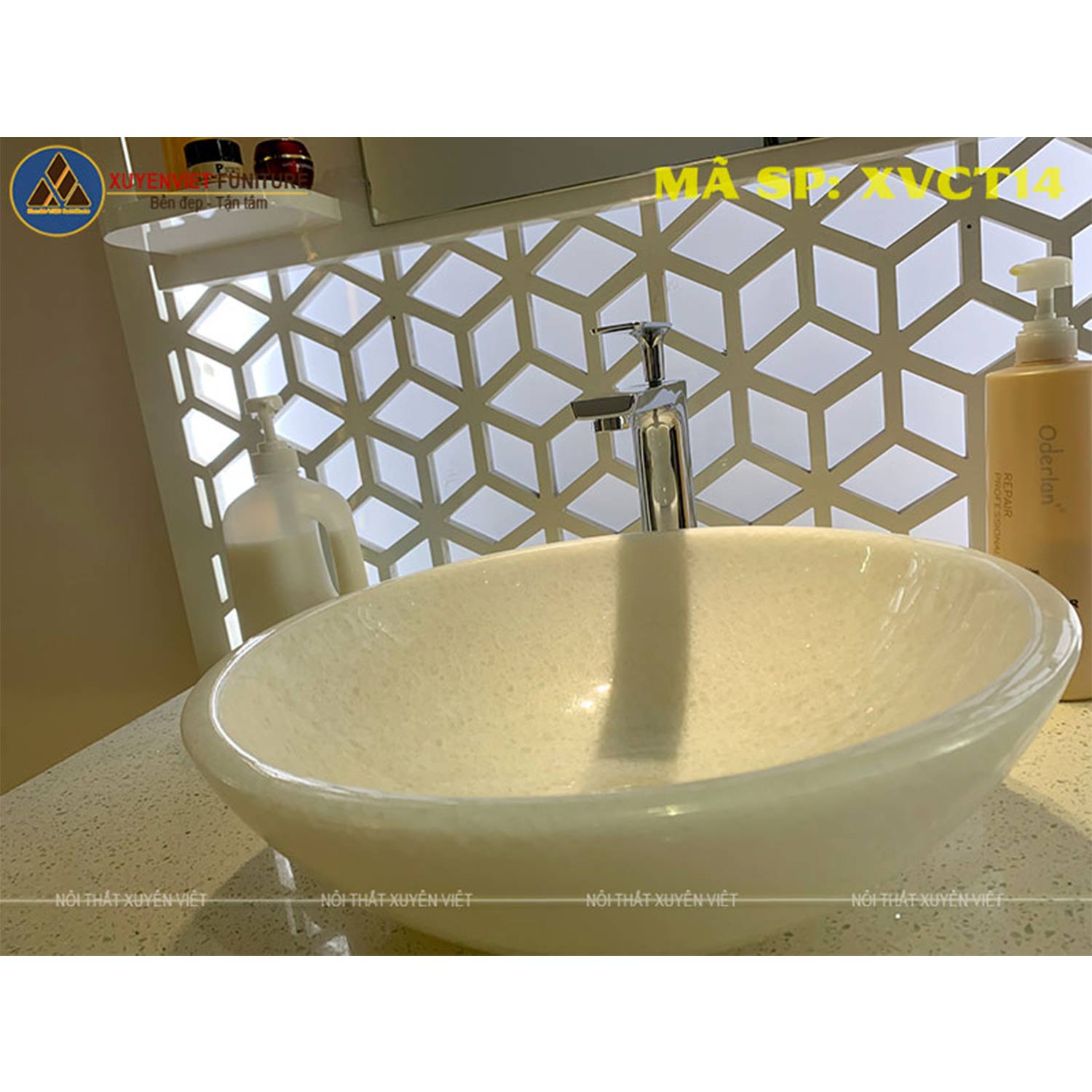 Tính năng của chậu rửa lavabo đặt bàn vân đá tự nhiên XVCT14