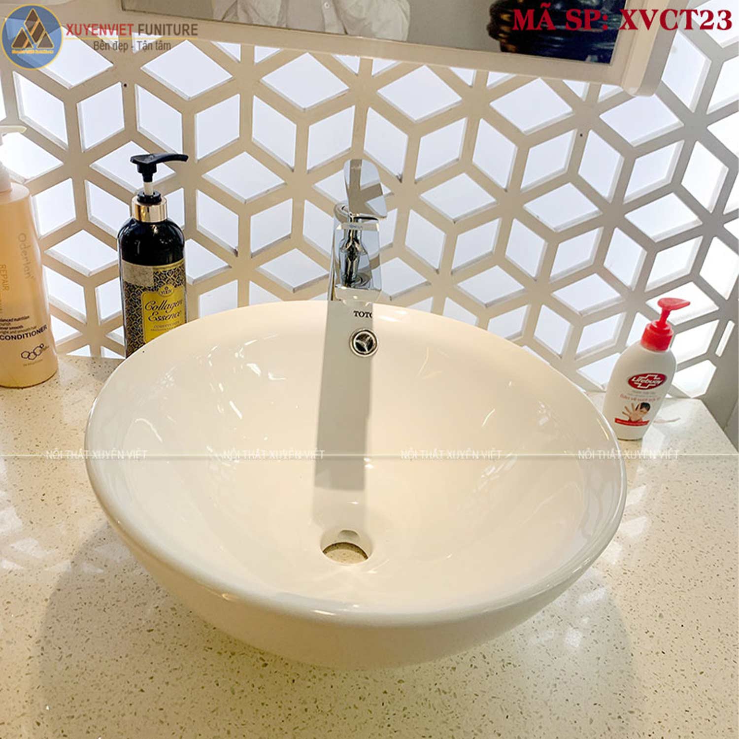 Tính năng của chậu rửa lavabo đặt bàn tròn hiện đại XVCT23