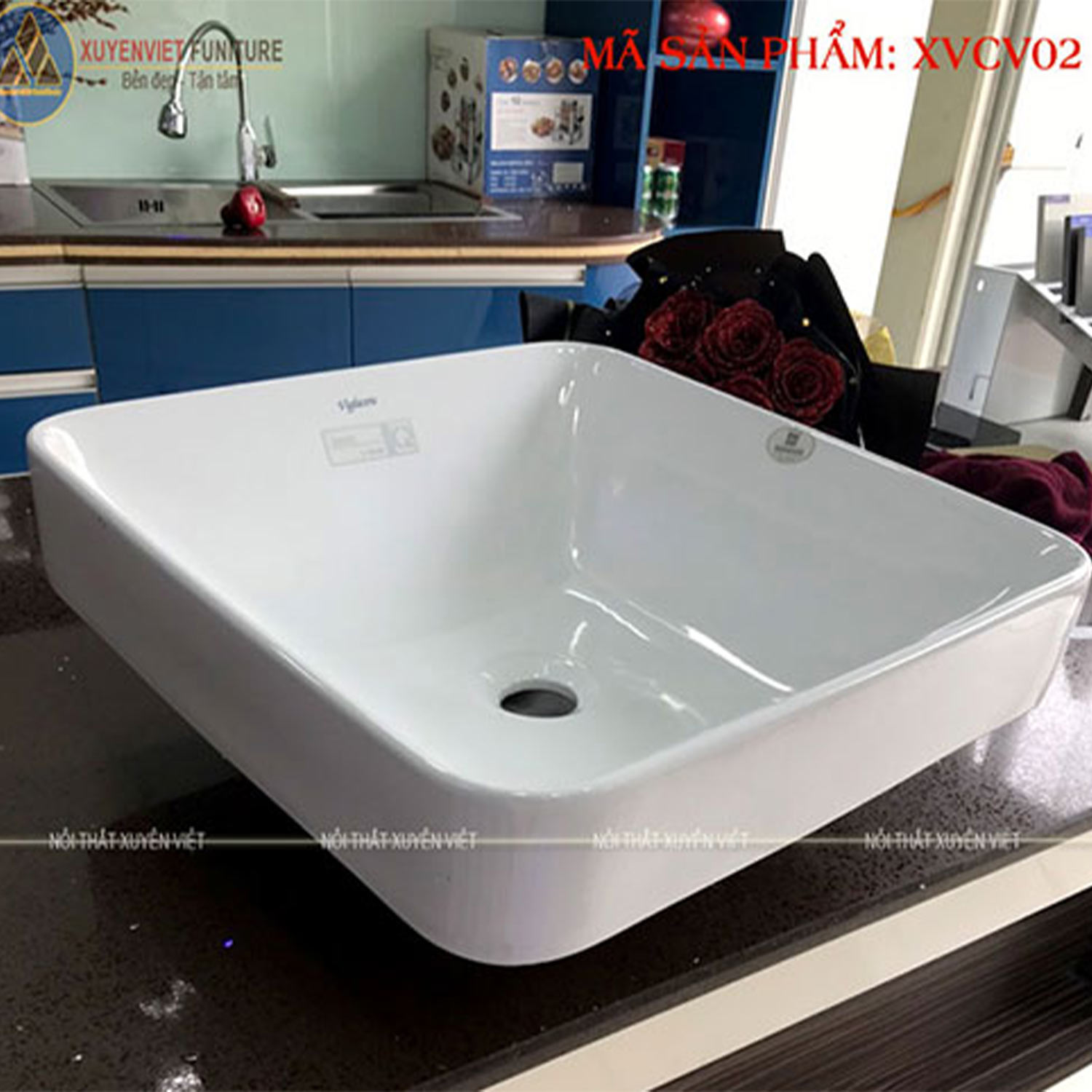 Tính năng của chậu rửa lavabo bán âm bán dương XVCV02 tại Xuyên Việt