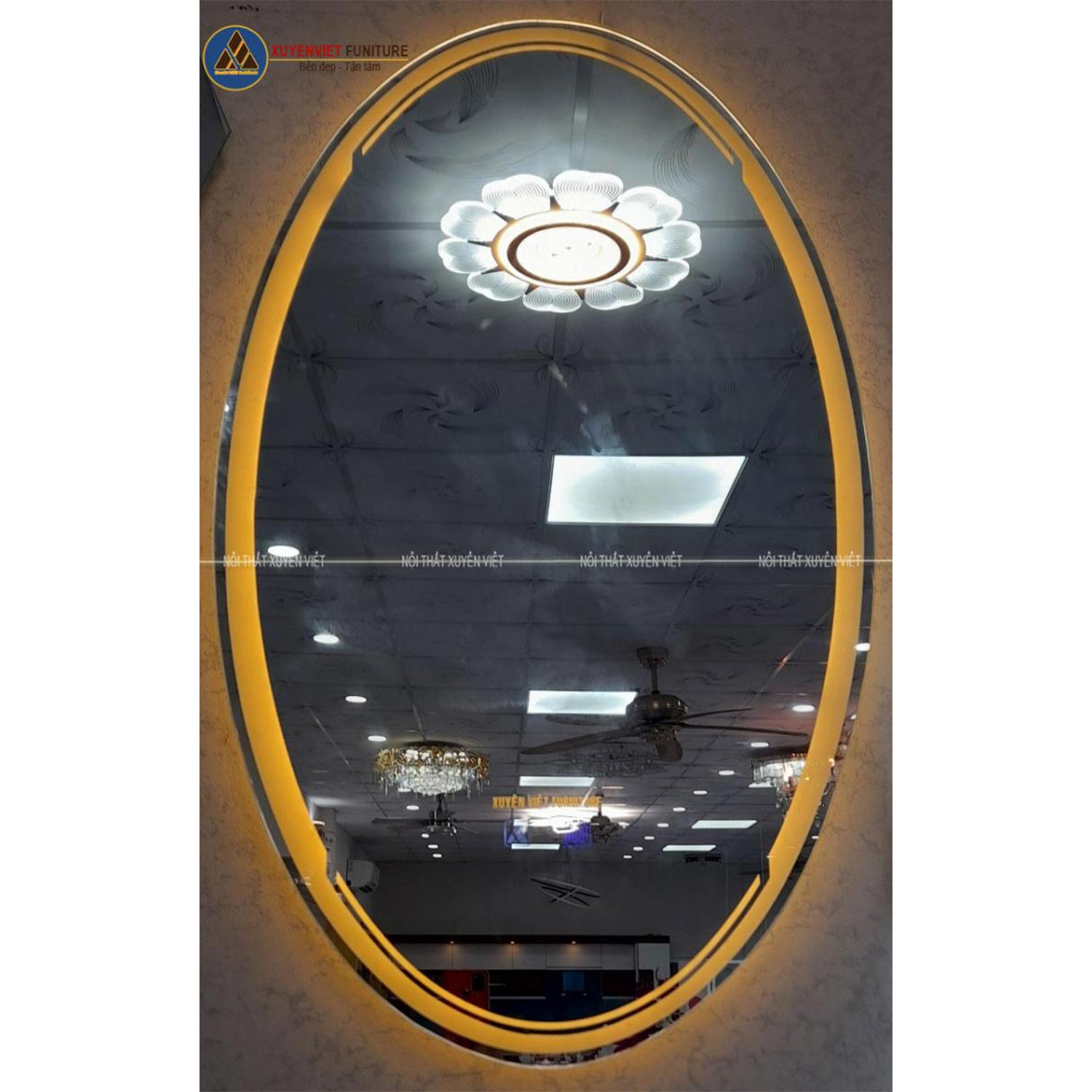 Hình ảnh mẫu gương elip cảm ứng kèm sấy E03-60100-SV tại Xuyên Việt
