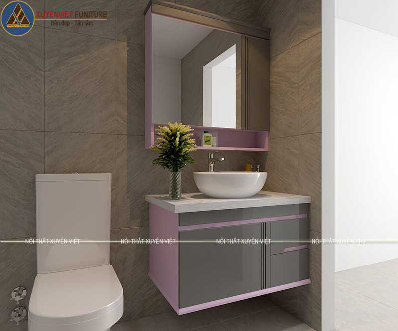 Hình ảnh bộ tủ chậu lavabo XVL753 mà Xuyên Việt thiết kế cho phòng tắm thứ ba nhà chị Phương