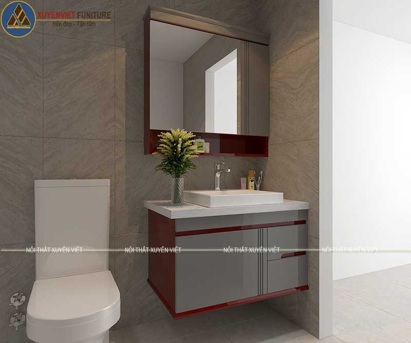 Hình ảnh bộ tủ chậu lavabo XVL753 mà Xuyên Việt thiết kế cho phòng tắm thứ tư nhà chị Phương