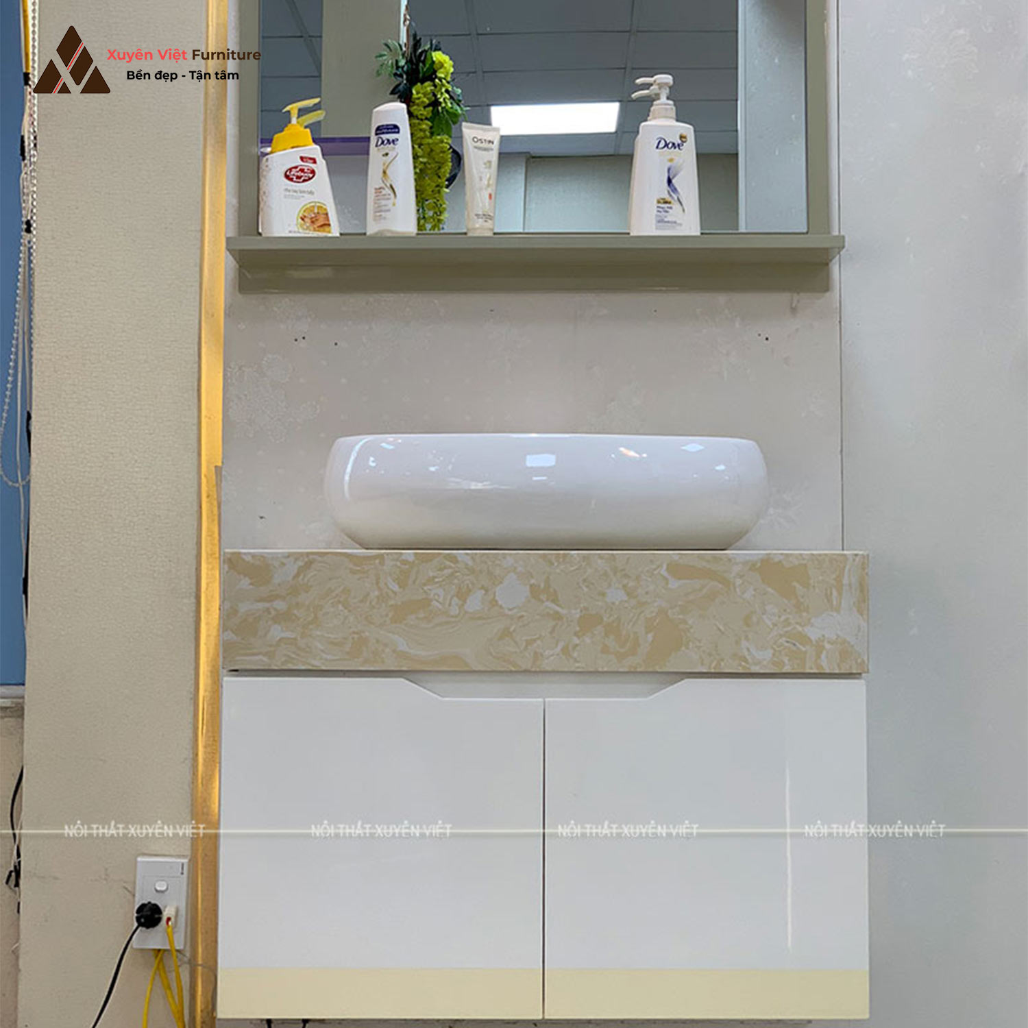 Mẫu tủ lavabo nhựa nhà vệ sinh nhỏ hẹp LBK109 - Tủ lavabo Xuyên Việt