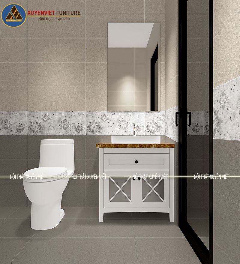 Mẫu tủ lavabo tân cổ điển hoàng gia mang phong thái đẳng cấp nhỏ nhắn được Xuyên Việt lên thiết kế chi tiết 