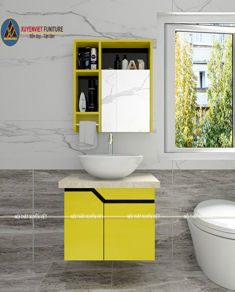 Bộ tủ chậu rửa mặt LBK1025 phù hợp với phòng tắm có diện tích nhỏ