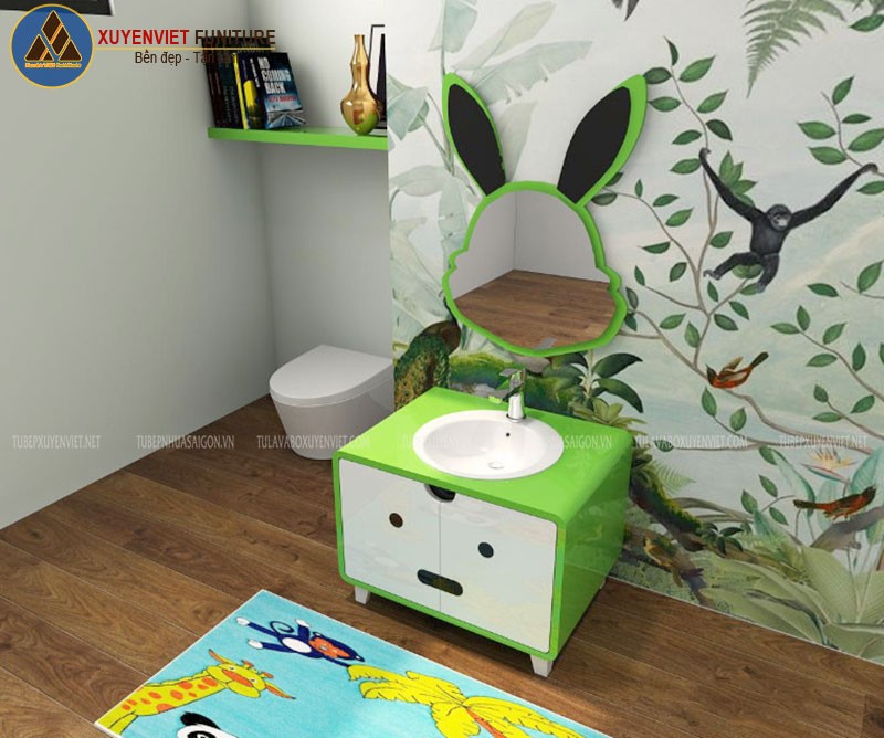 Hình ảnh bộ tủ lavabo đáng yêu dành cho trẻ em LBK3017 xinh xắn trong phòng tắm