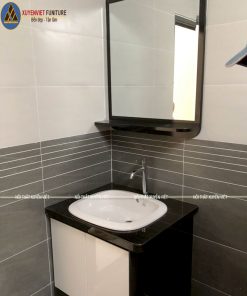 Hình ảnh mẫu tủ lavabo đẹp XVL735 tại Xuyên Việt sau khi lắp đặt xong cho phòng tắm thứ ba nhà anh Sơn