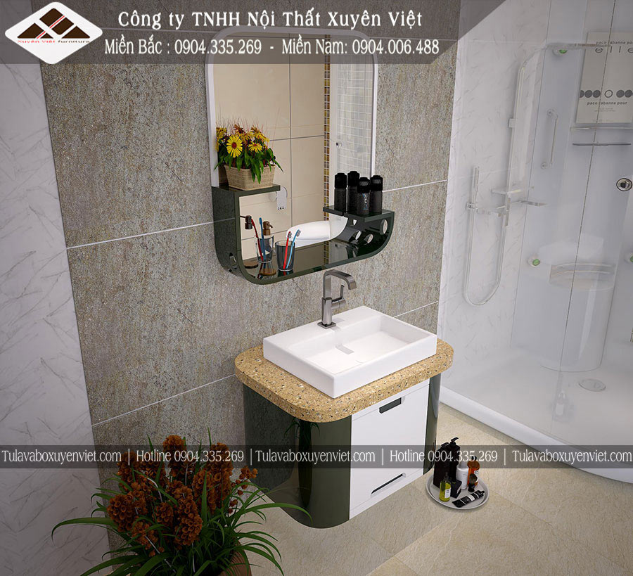 Bộ tủ lavabo đẹp LBK2036 với gam màu vỏ dưa hot nhất tại Xuyên Việt mà bất cứ khách hàng nào cũng săn tìm