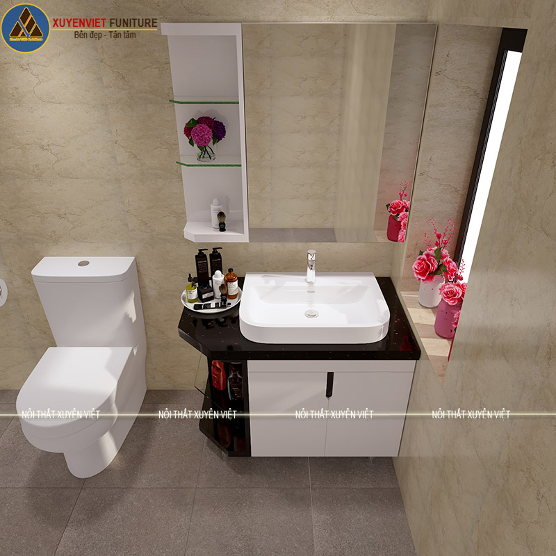 Bộ tủ lavabo hiện đại LBK2038 phù hợp với phòng tắm có diện tích rộng