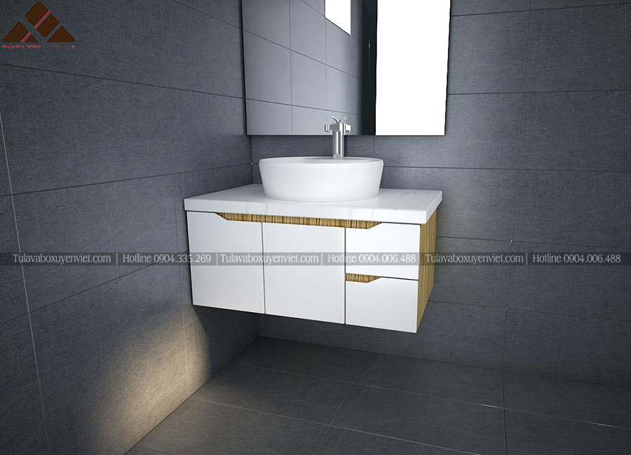 Hình ảnh bộ tủ lavabo laminate bằng nhựa đặc PVC cao cấp XVL725 cho phòng tắm thứ nhất