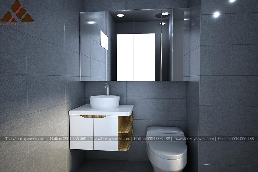 Hình ảnh bộ tủ lavabo laminate bằng nhựa đặc PVC cao cấp XVL725 cho phòng tắm thứ hai
