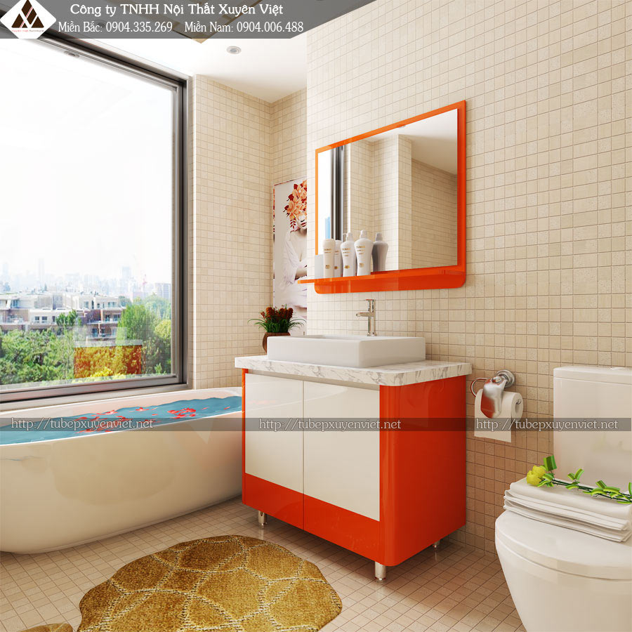 Phương án thiết kế bộ tủ chậu lavabo chống nước LBK112